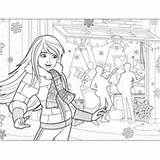 Barbie Christmas Coloring Pages Hellokids Preparing Sisters Her Perfect sketch template