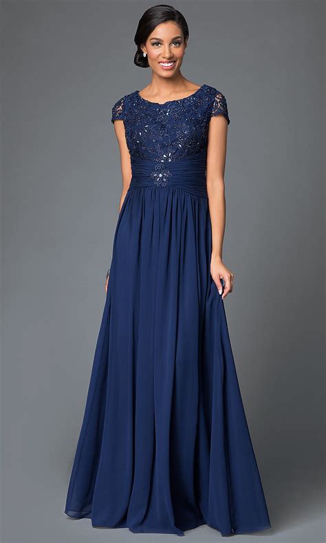 Long Ruched Chiffon Prom Dress With Sleeves Promgirl