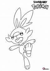 Scorbunny Pokemon Coloring Bubakids Print sketch template