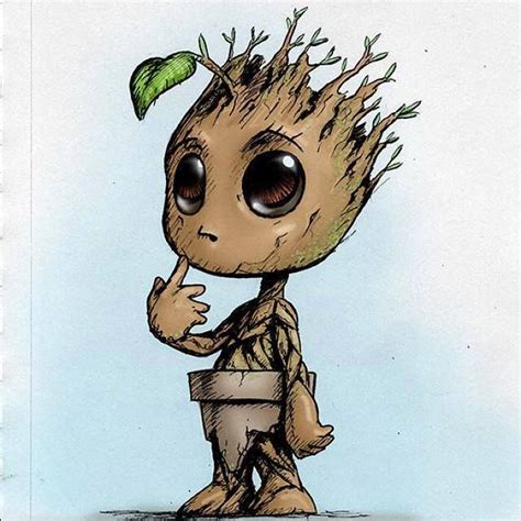 cute baby groot dessin groot dessins mignons pommes dessin
