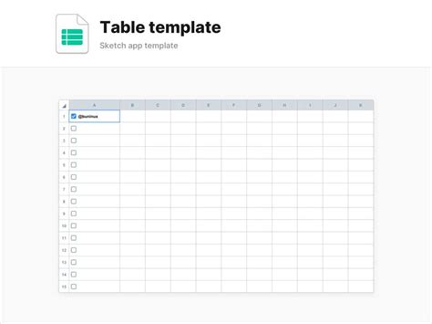 table template  sketch freebiefy