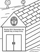Sabbath Remember Commandments Sunday Exodus Commandment Churchhousecollection Shalt Thou Bible sketch template