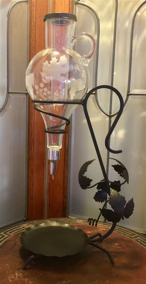 vintage wine aerator glass decanter dispenser  box