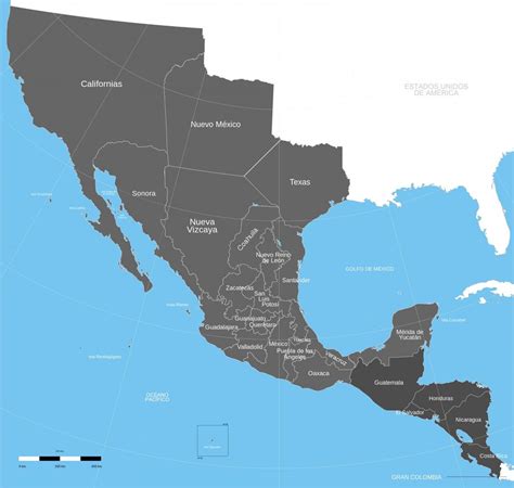 map   mexico territory  mexican territory map central