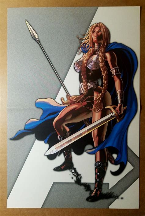 valkyrie secret avengers thor marvel comics poster by mike