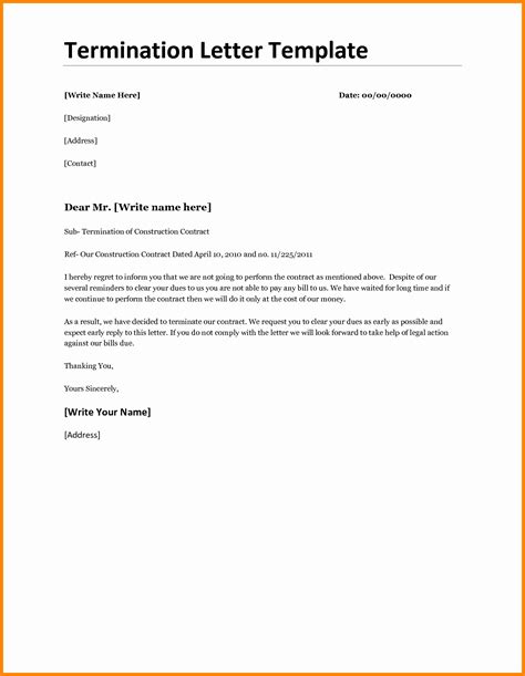business contract termination letter template markmeckler template