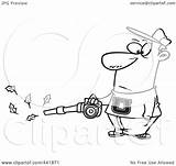 Leaf Blower Man Cartoon Using Toonaday Outline Illustration Royalty Rf Clip Leishman Ron Clipart 2021 sketch template