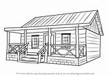 Cabin Draw Wood Step Log Houses Sketch Drawing Pencil Drawings Drawingtutorials101 Learn House Cabins Easy Wooden Tutorials Hut Casa Tutorial sketch template