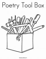 Poetry Coloring Pages Getcolorings Tool Box sketch template
