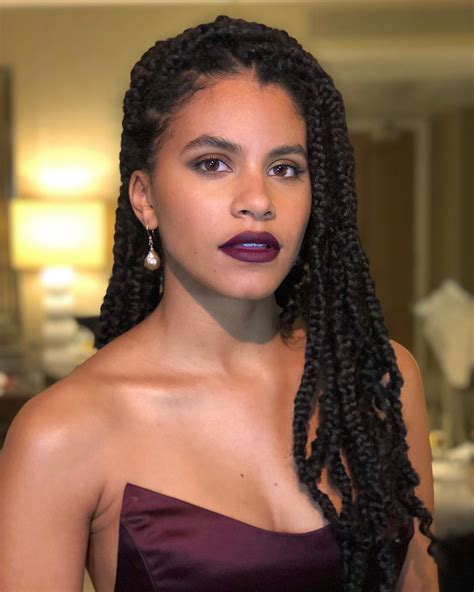 zazie beetz demonstrates how to perfectly match lip colour and dress
