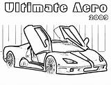 Coloring Bugatti Pages Car Aero Ultimate 2009 sketch template