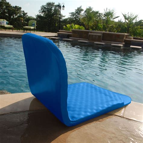 texas rec      swimming pool poolside foam chair blue