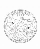 Coloring State Pages Mississippi University States Getcolorings Symbols Printable sketch template