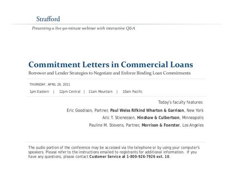 commercial loan commitment letter sample