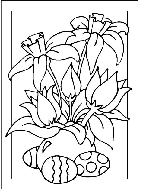 easter colouring easter eggs  flowers colouring page malvorlagen