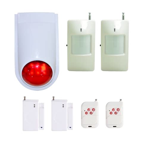 set spot alarm system wireless pir motion sensor  door contact link  strobe siren burglar