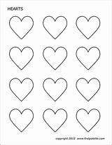 Hearts Printable Heart Set Template Small Coloring Pages Shapes Firstpalette Templates sketch template