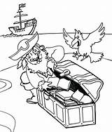 Treasure Chest Coloring Pirate Color Getcolorings Pages sketch template