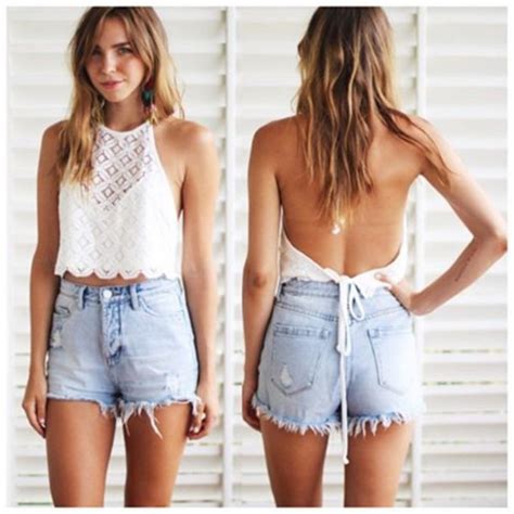 shorts high waisted crop sheer festival style