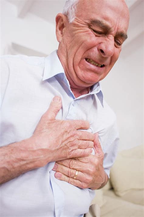 Man With Chest Pain Photograph By Science Photo Library