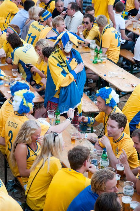 Swedish Football Fans On Euro 2012 Editorial Photo Image