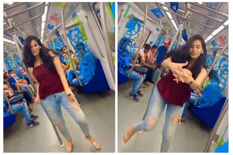 Girl Records Instagram Dance Reel Inside Hyderabad Metro Hmr Officials