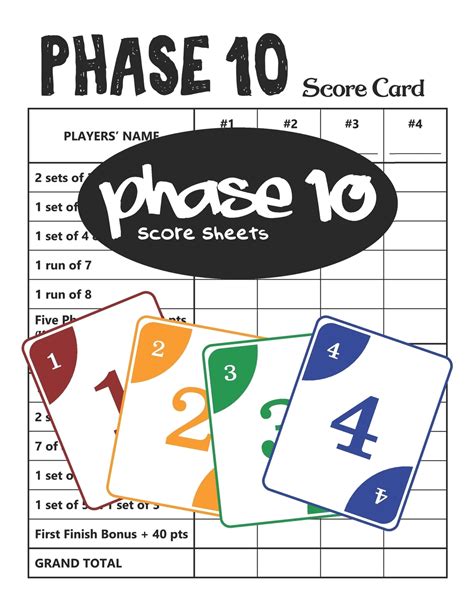 phase  score sheets  phase  score cards    inches