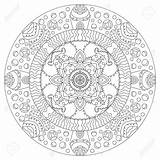 Mandala 123rf Coloring Pattern Circular Symmetrical Outline Vector Previews Pages доску выбрать Colouring sketch template