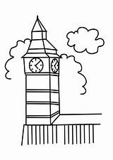 Ben Clock Big Tower London Coloring Pages Netart Clipart Print Clipartbest Color Search sketch template