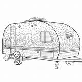 Caravan Camper Zentangle Motorhome Wohnwagen sketch template