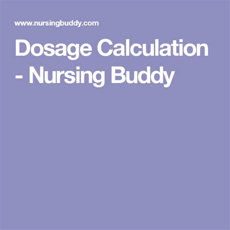 dosage calculation dosage calculations nurse physical