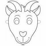 Coloring Goat Goats Mask Pages sketch template