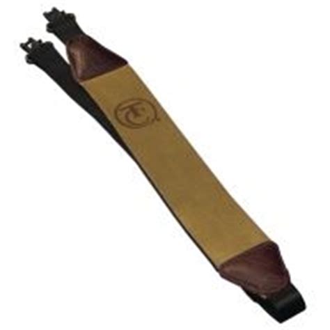thompson center muzzleloader rifle sling brown leather faced  quick remove swivels  logo