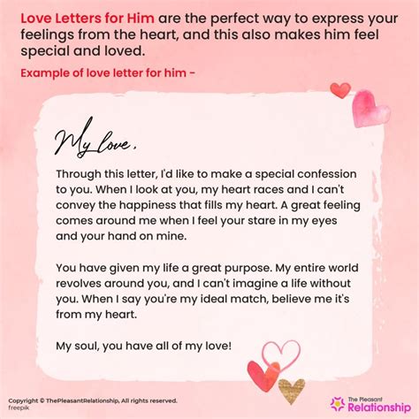 100 Love Letters For Him Straight From The Heart