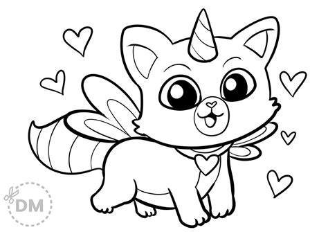 cute kitty cat unicorn coloring page diy magazinecom