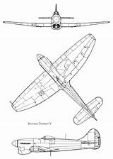 Tempest Hawker Blueprints sketch template