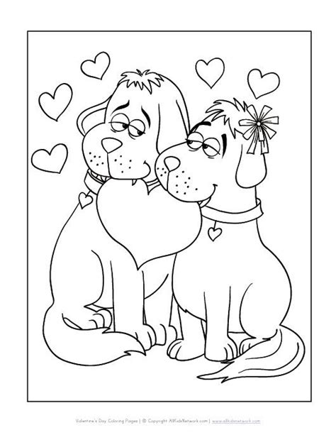 dogs valentines day coloring page valentines day coloring page