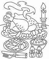 Dinner Christmas Pages Colouring Family Coloring Thanksgiving Sheets Turkey sketch template