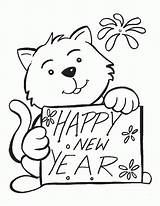 Coloring Year Happy Pages Years Drawing Printable Sheets Color Eve Cute Kids Cat Buddy Card Colouring Print Bears Book Bestcoloringpagesforkids sketch template