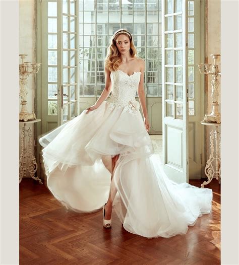 Haute Couture Lovely Hi Low Wedding Dress With Removeable Ballgown