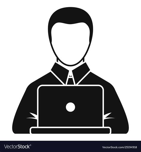 manager works laptop icon simple style royalty  vector