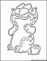 Garfield Coloring Thoughful Fun Pages sketch template