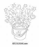 Bucket Coloring Sheet Filling Template sketch template