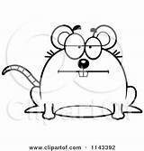 Mouse Cartoon Drunk Clipart Chubby Bored Coloring Mad Thoman Cory Outlined Vector 2021 Clipartof sketch template