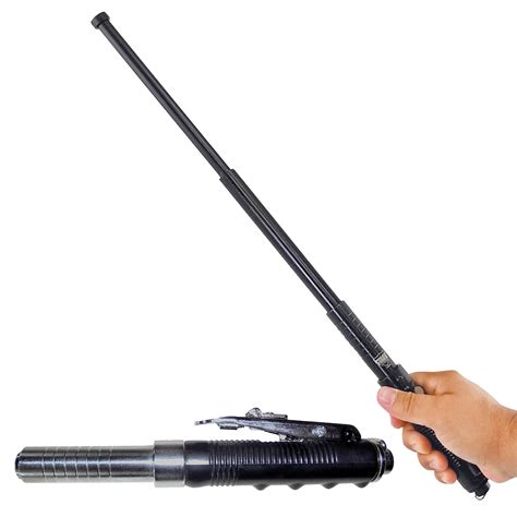 police force tactical expandable heavy duty steel metal baton  ebay