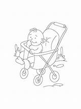Pages Baby Coloring Stroller Printable sketch template