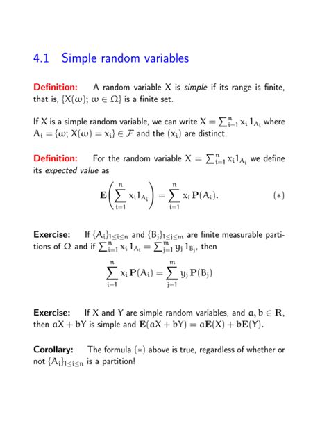 simple random variables