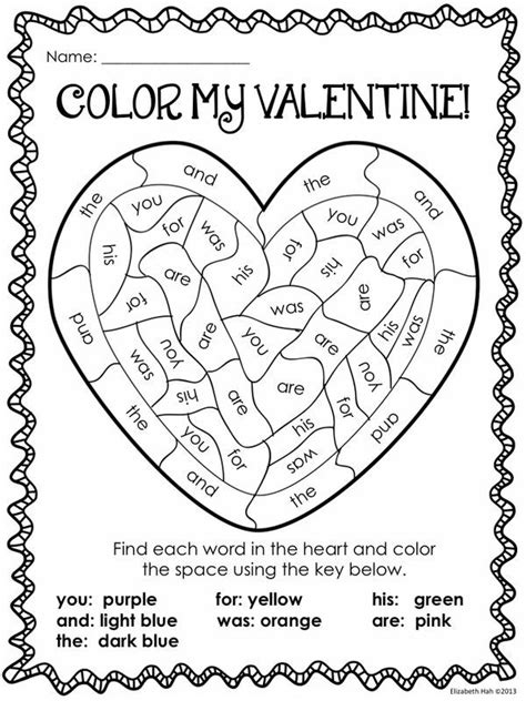 valentines day coloring page kindergarten valentines valentine activities