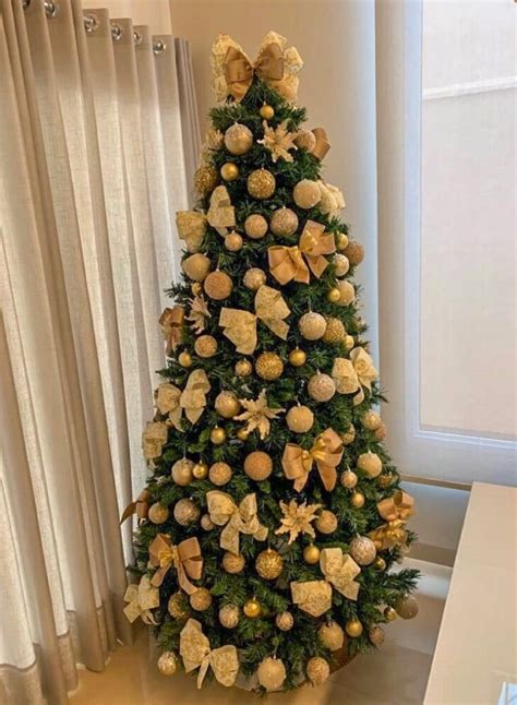 Árvore De Natal Dourada 70 Fotos Cheias De Luz E Glamour