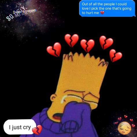 Sad Sadmoment Simpson Bart Love Image By Mia Vonwolf